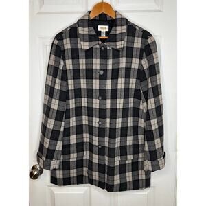 Talbots Women’s Large Coat Vintage Wool Blend Made in USA Button Front Long